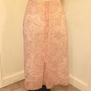 Banana Republic  Muted Paisley Lined Silk Skirt 8